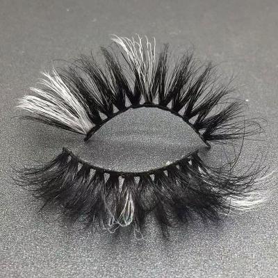 China New Anforlin good quality trend blue color stripe lashes seller's fluffy 3d mink trays white eyelashes 25mm with color for sale