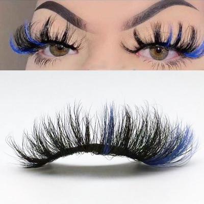 China Wholesale New Trend Good Quality 25mm Mink Color Eyelash Vendor Multi 3d Full Fluffy Strip Mink Lashes With Color for sale