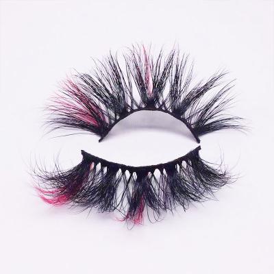 China Wholesale Good Quality Fluffy 3d Mink Eyelashes False Mink Eyelashes Bulk Anforlin Multi Color Strip 25mm Distributors Lashes Trays Sellers for sale