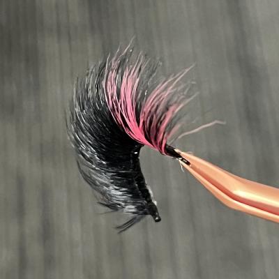 China Wholesale new trend 3d good quality mink wick end colored 25mm wicks lashes custom fluffy pink colorful seller for sale