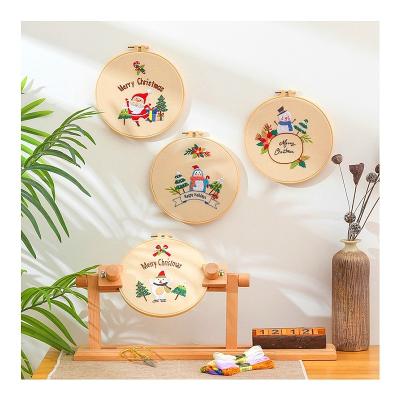 China Europe Cross Stitch Embroidery Set Christmas Theme Patterns Sewing Set With Embroidery Hoop Handmade Arts Crafts Sewing Gift for sale