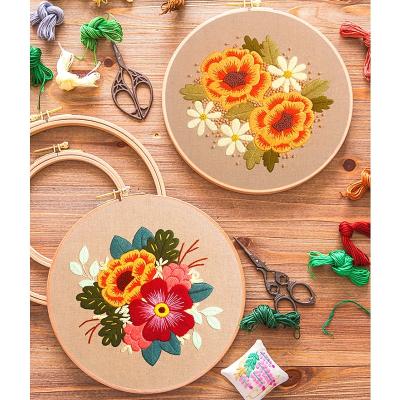 China Europe OEM ODM Factory Wholesale Custom Cross Stitch Embroidery Cloth Stitch Kit Hand Craft DIY Stamped Starter Kits for sale