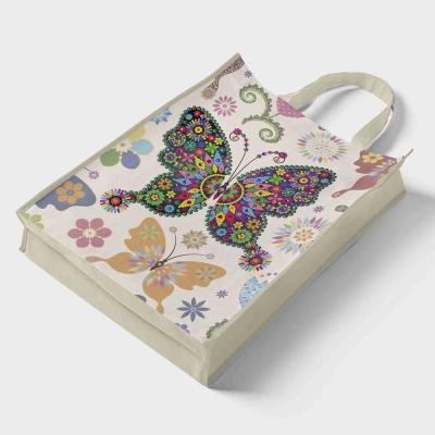 China New Custom Classic/Postmodern DIY 5D Colorful Butterfly Diamond Paintings Diamond Embroidery Shopping Bag Animal Diamond Painting Tote Bag For Women Canvas Bag for sale