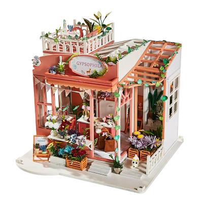 China Miniature Cute DIY TOY Beautiful Wooden DIY Doll House Room Set K50 Dora's Attic 3D Wooden Puzzle Toy For Kids Gifts for sale