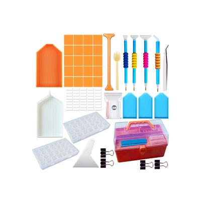 China Wholesale Diy Painting Lot Diamond Painting Storage Box of Diamond Tools and Accessories 56 Bottles Carry Case Drill Zipper Diamond Embroidery Accessories Tool Kits for sale