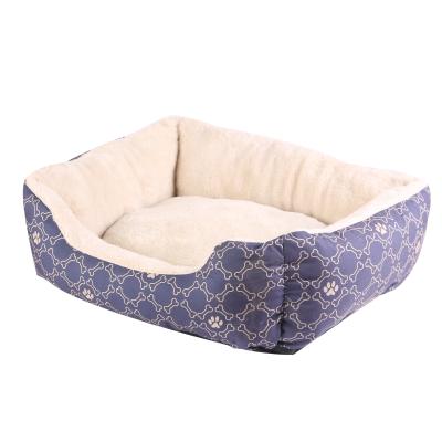 China Pawise Sustainable Luxury Washable Comfy Pet Bed Heated Durable Soft Fabric Memory Foam With Vintage Printing Pet Bed For Dog Cats for sale