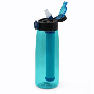 China 32Â ° F - 90Â ° F Feature Eco-friendly Customized Plastic Drinking Water Filter Bottle Carbon Filter Water Bottle for sale