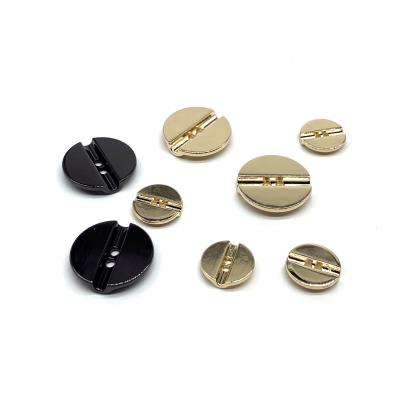 China Hot Sale 15mm Coat Washable Zinc Alloy Metal 2 Holes Custom Round Sewing Button For Garment for sale