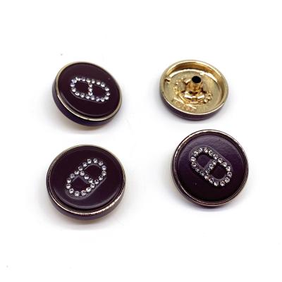 China With Rhinestones Custom Manufacturer Parts Four Pieces Decorative Rhinestones Zinc Alloy Snap Buttons With Rhinestones for sale