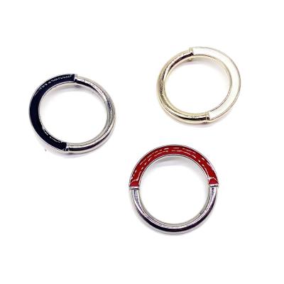 China Garment Accessory Nickel Free Zinc Alloy Bag Wholesaler Factory Decorative Round Buckle With Channel For Sewing On Dress for sale