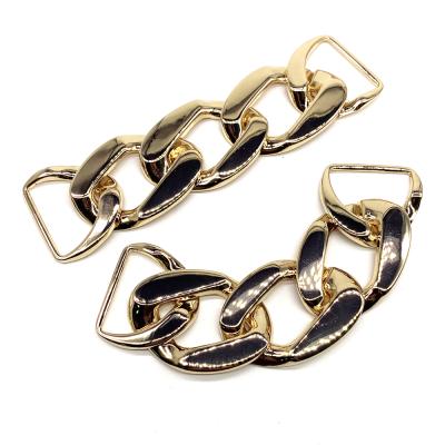 China Nickel Free Classic Metal Zinc Alloy Sewing Accessory 5 Pieces Decorative Long Buckle Chain For Elastic Belt Dress Bag for sale