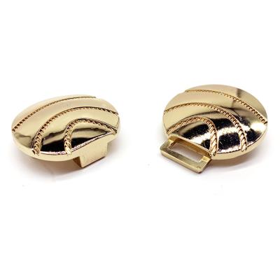 China Buckle Common Fashion Zinc Alloy Seashell Shaped Two Pieces Interlocking Metal Belt Buckle For Slim Belt for sale