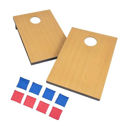 China Outdoor Wood Bean Toss Wooden Cornhole Board Set With 8 Corn Filled Bags And Carry Case for sale