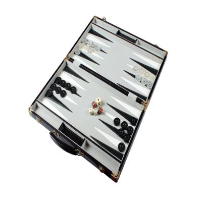 China PU Leather Backgammon Backgammon with Acrylic Pawns for sale