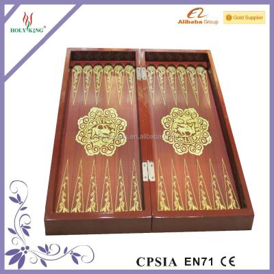 China Luxury Wooden Wooden Chess, Checker and Backgammon Set Brown Gold for sale