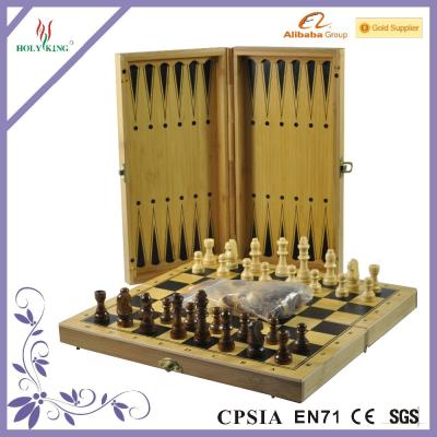 China Reasonable price wooden 2 in 1 wooden chess and backgammon board game for sale