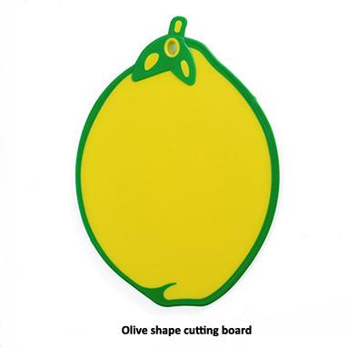 China Sustainable Polypropylene/TPR Olive Shape Cutting Board for sale