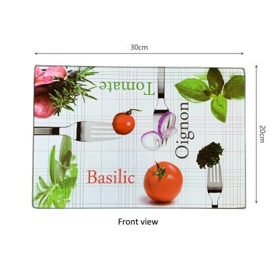 China Sustainable Sublimation Cutting Board Tempered Glass Home Kitchen Use Healthy Toughened Tempered Glass Size Boards for sale