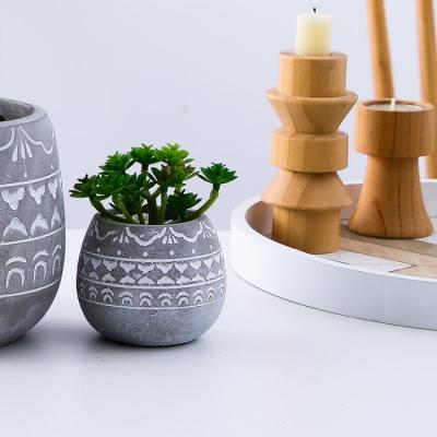 China Factory Modern Design Effect Cement Wholesale Canvas Flower Pot With Waterproof Paint For Home Decor for sale