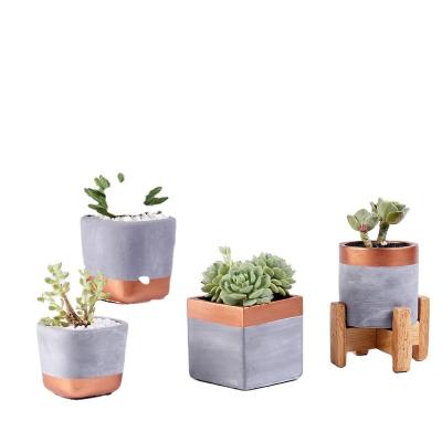 China Europe 2019 New Design Hand Painted Concrete Plant Pots For Plants for sale