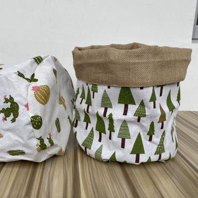 China Factory Nordic simple green multifunctional flowerpot bag storage double layer pot basket jute waterproof flowerpot cover for sale