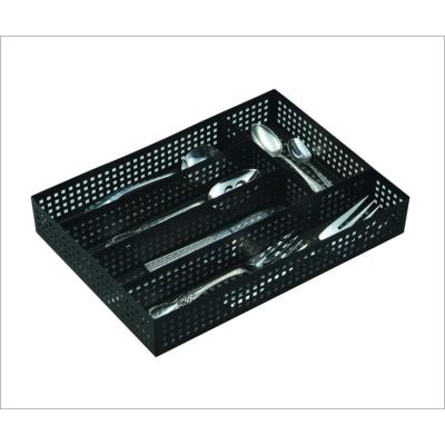 China Minimalist High Quality Promotional Custom Basket Dishware Home Tray-Mesh-Small-Silver Cutlery Baskets for sale