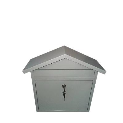 China Gray Cast Iron Wall Mounted Large Matte Mailbox Mailbox Delivery Lock Door Outdoor Waterproof Mailbox for sale