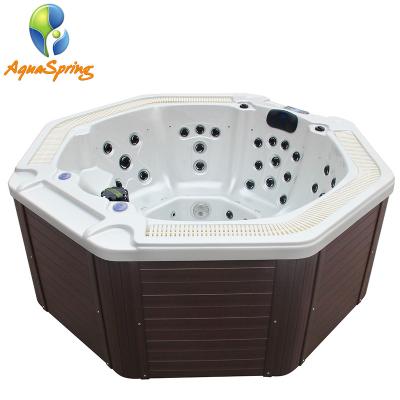 China Freestanding popular octagonal outdoor spa, built-in outdoor pool around hot tub for sale