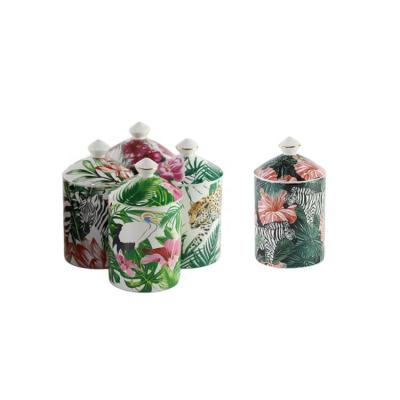 China Europe Hot Selling Modern Home Decoration Gift Set Scented Candle Advertised Ceramic Jar Candle for sale