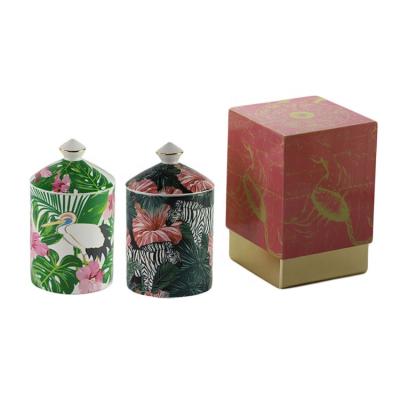 China Europe Empty Cheap Ceramic Candle Jars Wholesale Unique Candle Jars Home Decorative Candle Jars With Lids for sale