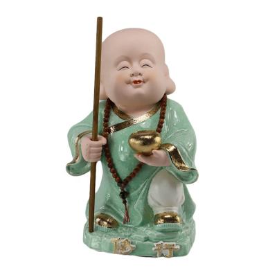 China China Handwork Customized Small Ceramic Monk Buddha Statue Figurines Buddha Ornament For Sale for sale