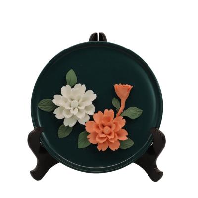 China Disposable High-Grade Simple Dark Green Ceramic Chinese Ceramic Dish Luxury Porcelain Dishes for sale