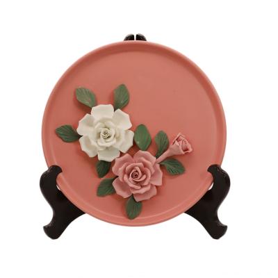 China Modern Wedding Disposable Art Decor Chinese Porcelain Plate Matte Pink Plates Ceramic for sale