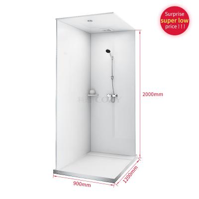 China COMFORTABLE one piece floor small space all in one bathroom unit UB0912 with shower function and large shed for sale