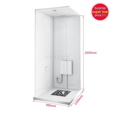 China One Piece Floor All In One Bathroom Units UB0912 Squat Function Small Size Recommended for sale