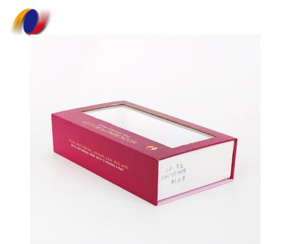 China Recyclable White Kraft Paper Coated Printed Paper Packaging Gift Box With PVC Window for sale