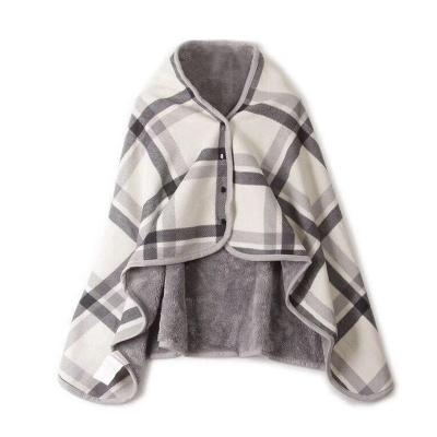 China Plaid Hoodie Fleece Flannel BTS Serape Plush BTS Serape Wearable Wearable Throw Blanket Warm Blanket for sale