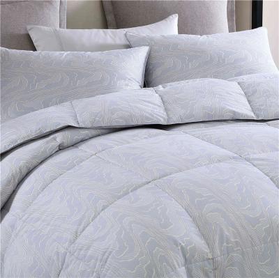 China Anti-Static White Duck Down Comforter Pillowcase Comforter Set Printed Fabric Duck Down Comforter for sale