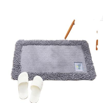 China Modern 100% Cotton Chenille Cartoon Embroidery Rug Bath Mat Water Absorption Non-Slip Mat for sale