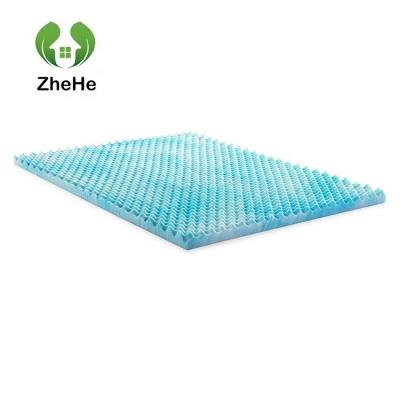 China Ningbo Suppliers Memory Foam Single Size Double Gel Memory Foam Mattress Topper Rollable Vacuum Packing Cooling Bed Topper for sale