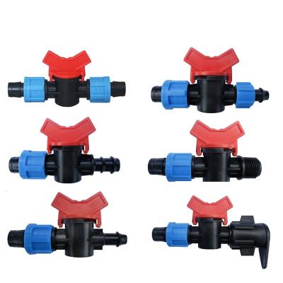 China Easily install connector and mini valve for PE/PVC pipe tape drip irrigation fittings for sale