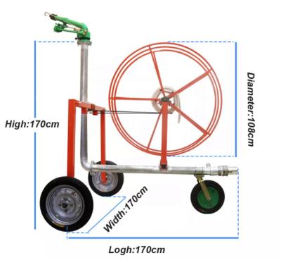 China Water Saving Mobile Irrigation Vehicle For Farm With Rain Gun Sprinkler Hose Reels for sale