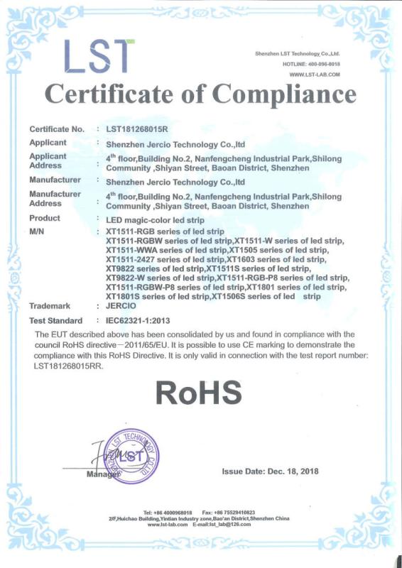 RoHS - Shenzhen Jercio Technology Co., Ltd.