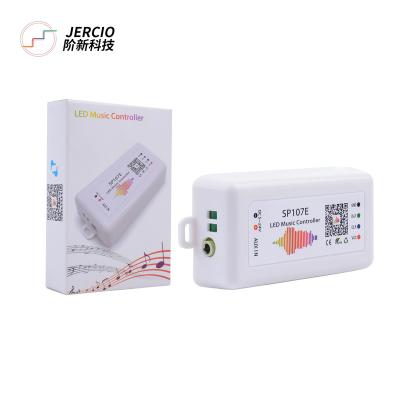 China Jercio DC5-24V SP107E RGB LED Strip Controller For WS2812 SK6812 SK9822 APA102 Tape Music Pixel Controller By Phone APP 85*45*22mm for sale