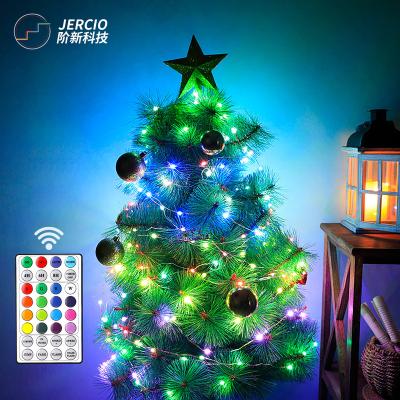 China Copper wiring + built-in LED IC lamp (main 20 meters of 2 rope LED32 RGB checkpoint lights 1m Christmas decoration light in balcony curtain decoration indoor night light for sale