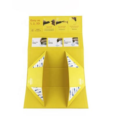 China Handmade Custom Matte Closure Yellow Luxury Foldable Hard Paper Magnetic Gift Box for sale