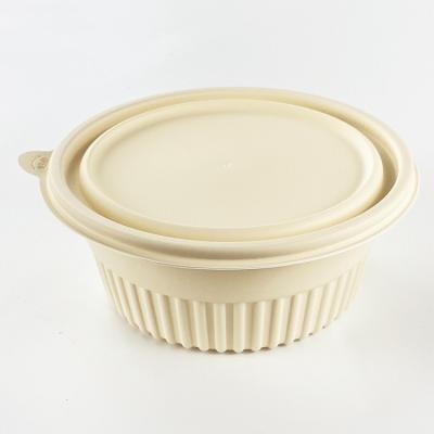 China Food Amazon Hot Sale Eco - Friendly Biodegradable Cornstarch Round Disposable 900ml Pet Bowl for sale