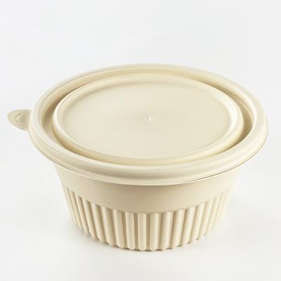 China Eco - Friendly Biodegradable Round 750ml Disposable Cornstarch Salad Bowl Hot Sale Food Bowl for sale