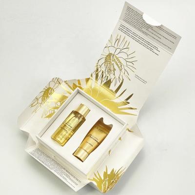 China Recycled Materials Customized Recyclable Luxury Gold Folding Gold Foil Artpaper Packaging Luxury Cosmetic Nail Polish Oil Cardboard Gift Box for sale