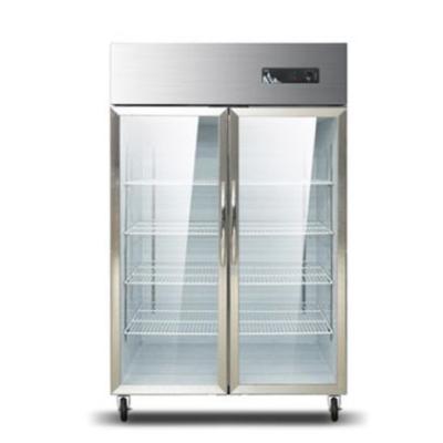 China Double-temperature upright commercial supermarket candy beer refrigerated display freezer refrigeration equipment with glass door for sale